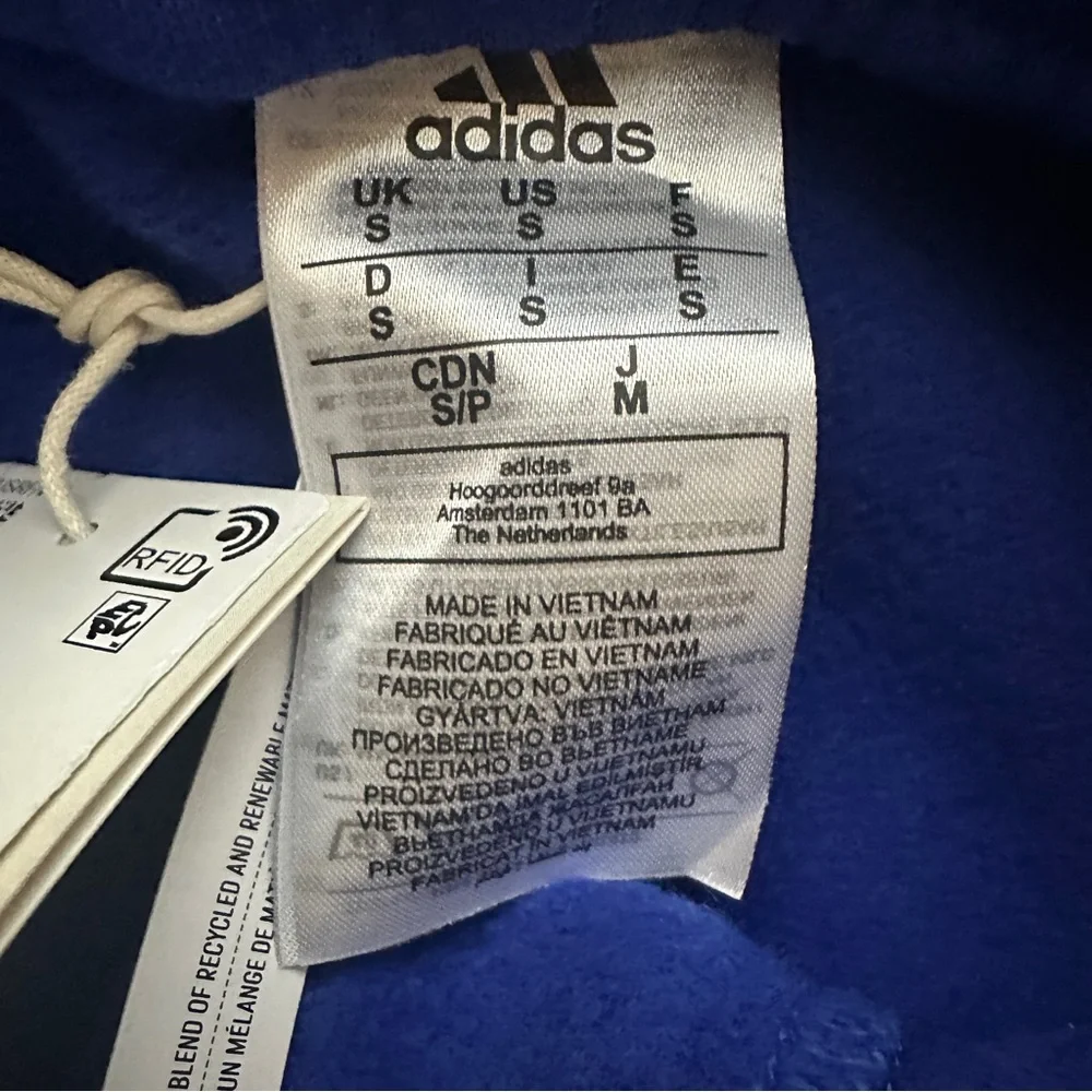 ADIDAS 3-Stripe Flannel Sweat Shorts Men’s Size S Blue White